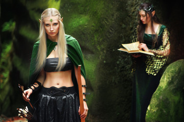 sexy girl elves in the mountains