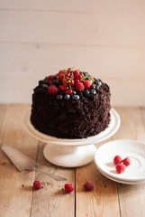 double chocolate cranberries cake