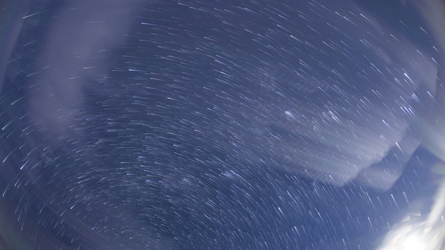 4K Time lapse night sky star trails