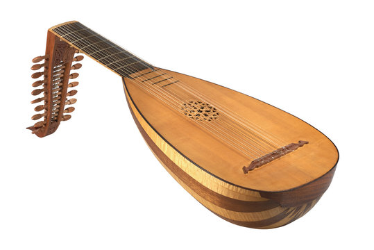 lute on white background