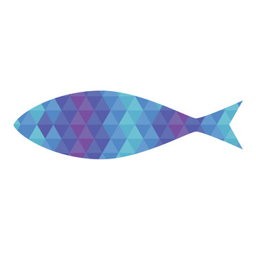 Fish With Blue And Purple Triangle Pattern