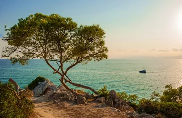 Keuken spatwand met foto Evening landscape over  Mediterranean Sea  of La Pineda in Spain © allegro60