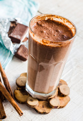 cocoa drink milk in the glass, healthy food,