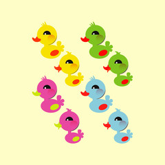 Colorful little duck. Vector illustration