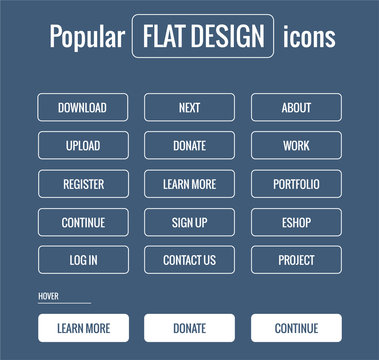 Popular and trendy flat design icons