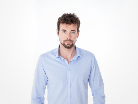young man in casual clothes posing
