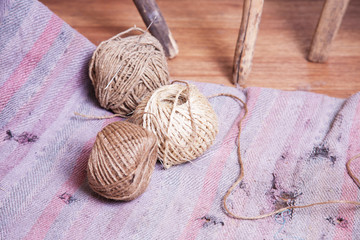 Hank of rope on the floor