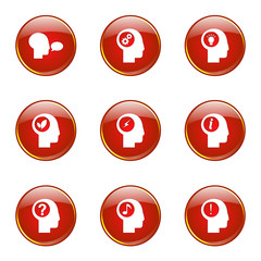 Think Web Internet Red Vector Button Icon Design Set