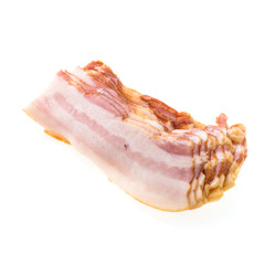 Raw bacon isolated on white