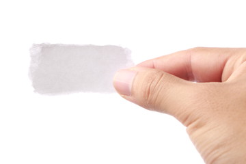 Obraz premium Holding Small White Paper