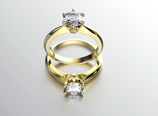 Engagement  gold ring with diamond. Jewelry background