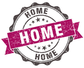 home grunge violet seal isolated on white