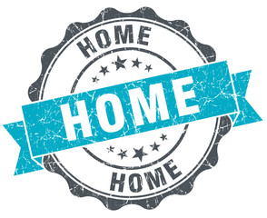 home vintage turquoise seal isolated on white