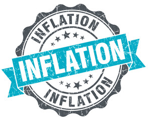 inflation vintage turquoise seal isolated on white