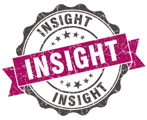 insight grunge violet seal isolated on white