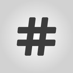 The hash icon. Hashtag symbol. Flat
