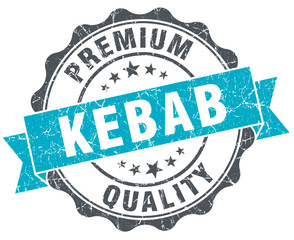 kebab vintage turquoise seal isolated on white