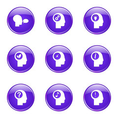 Think Web Internet Violet Vector Button Icon Design Set