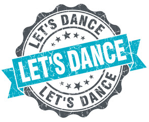 let's dance vintage turquoise seal isolated on white