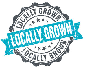 locally grown vintage turquoise seal isolated on white