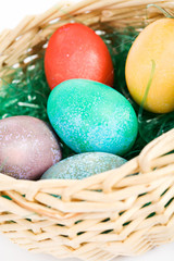Easter: Basket Full Of Colorful Eggs