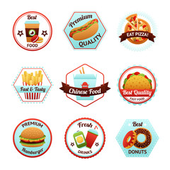 Naklejka premium Fast Food Emblems