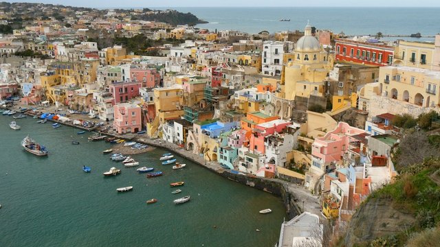 Island of Procida. Naples, Italy. UHD, 4K