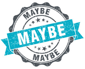 Fototapeta premium maybe vintage turquoise seal isolated on white