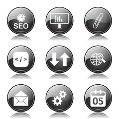 SEO Internet Sign Black Vector Button Icon Design Set 6