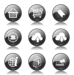 SEO Internet Sign Black Vector Button Icon Design Set 7