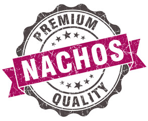 nachos grunge violet seal isolated on white