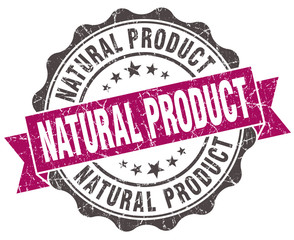 Obraz premium natural product grunge violet seal isolated on white