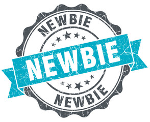 newbie vintage turquoise seal isolated on white