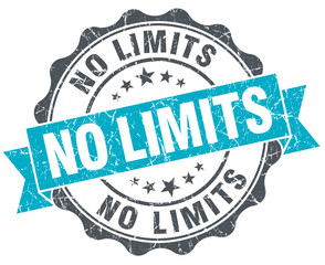 no limits vintage turquoise seal isolated on white