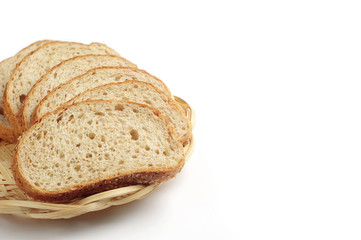 Bread with wheat bran in plate