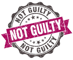 Fototapeta premium not guilty grunge violet seal isolated on white