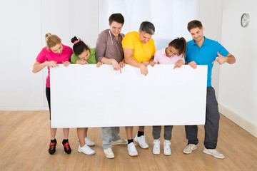 Multiethnic People Holding Blank Placard