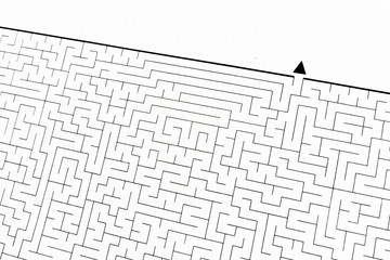 Labyrinth as problem solving (textured with rough paper)
