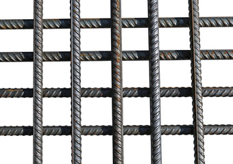 Bunch of several reinforcement bars isolated