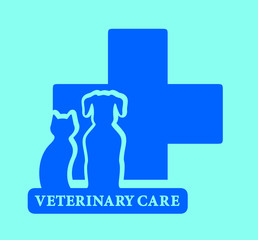 isolated veterinary care blue icon