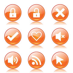 SEO Internet Sign Orange Vector Button Icon Design Set 4