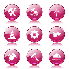 Construction Tools Pink Vector Button Icon Design Set 2
