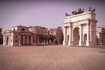 Fototapeta premium Milan, Italy. Cross processed tone.