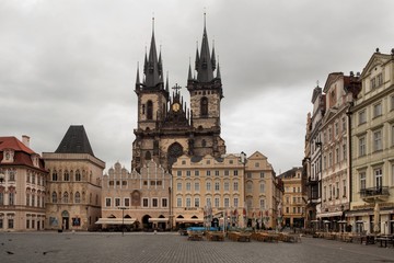 Fototapeta premium The Old Market Square and Church of Our Lady before Tyn in Pragu