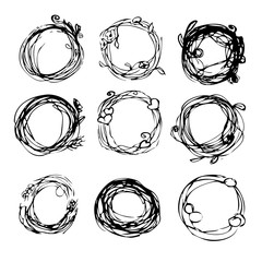 set of nest.round frame. background