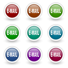 e-mail web icons colorful vector set