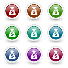 money web icons colorful vector set