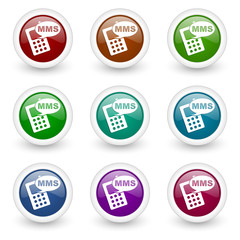 mms web icons colorful vector set