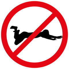 Vector illustration of a prohibition of swimming.