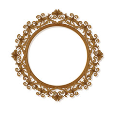 round carved vintage frame for picture or photo